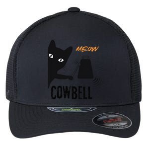 More Cowbell Meow Cowbell Cute Funny Cat Flexfit Unipanel Trucker Cap