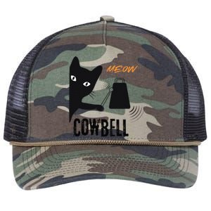 More Cowbell Meow Cowbell Cute Funny Cat Retro Rope Trucker Hat Cap