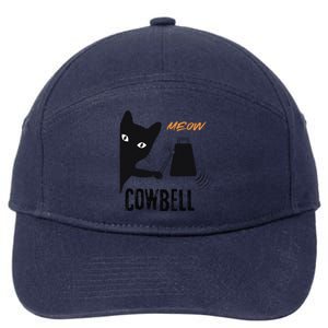 More Cowbell Meow Cowbell Cute Funny Cat 7-Panel Snapback Hat