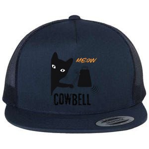 More Cowbell Meow Cowbell Cute Funny Cat Flat Bill Trucker Hat