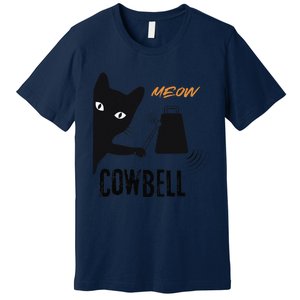 More Cowbell Meow Cowbell Cute Funny Cat Premium T-Shirt