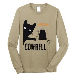 More Cowbell Meow Cowbell Cute Funny Cat Long Sleeve Shirt