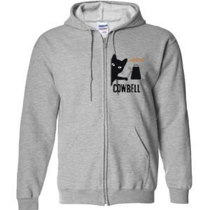 More Cowbell Meow Cowbell Cute Funny Cat Full Zip Hoodie