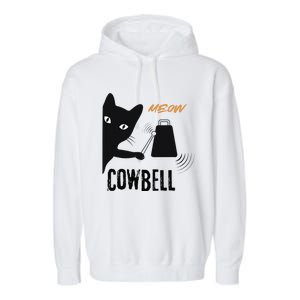 More Cowbell Meow Cowbell Cute Funny Cat Garment-Dyed Fleece Hoodie