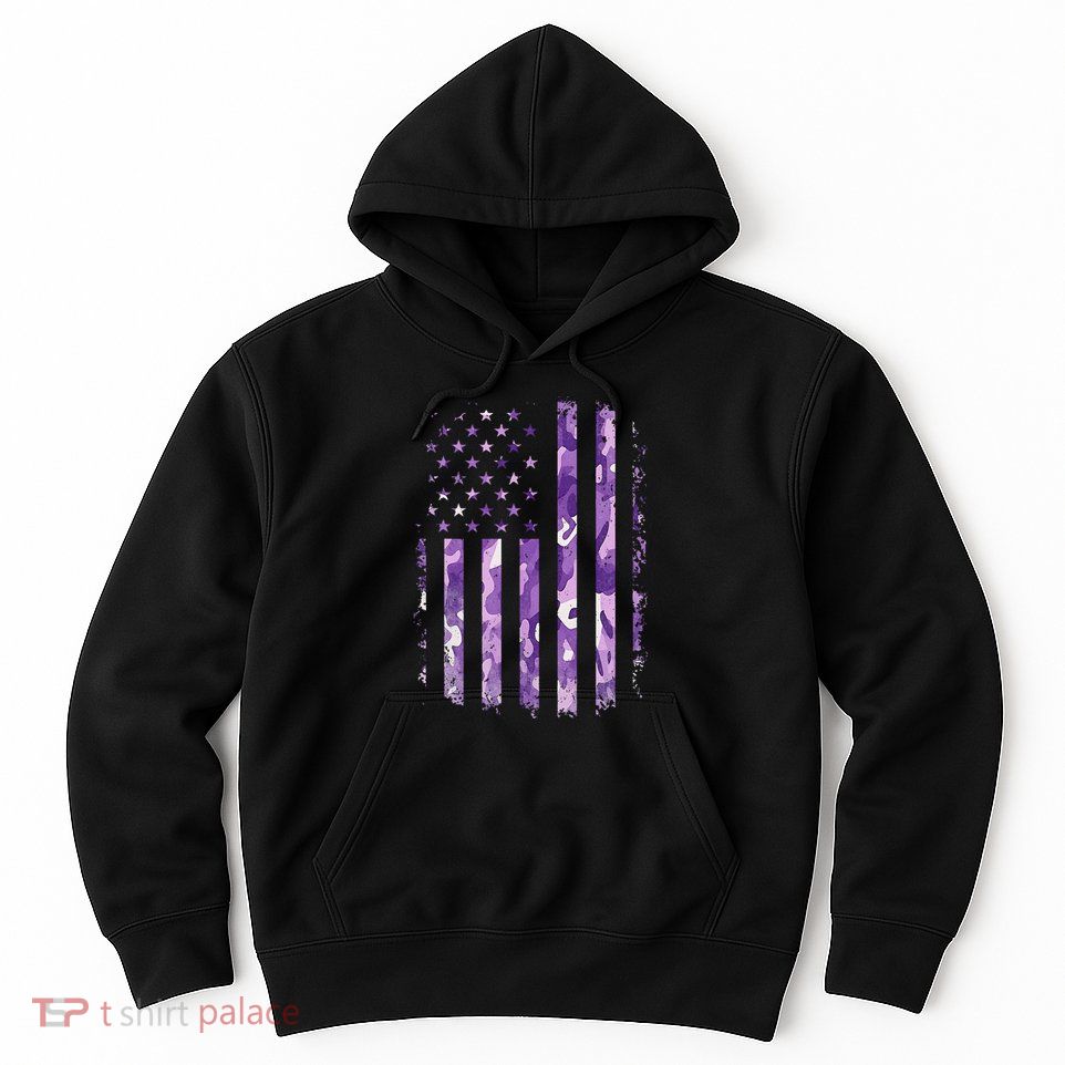Military Child Month Usa Flag Distressed Military Hoodie