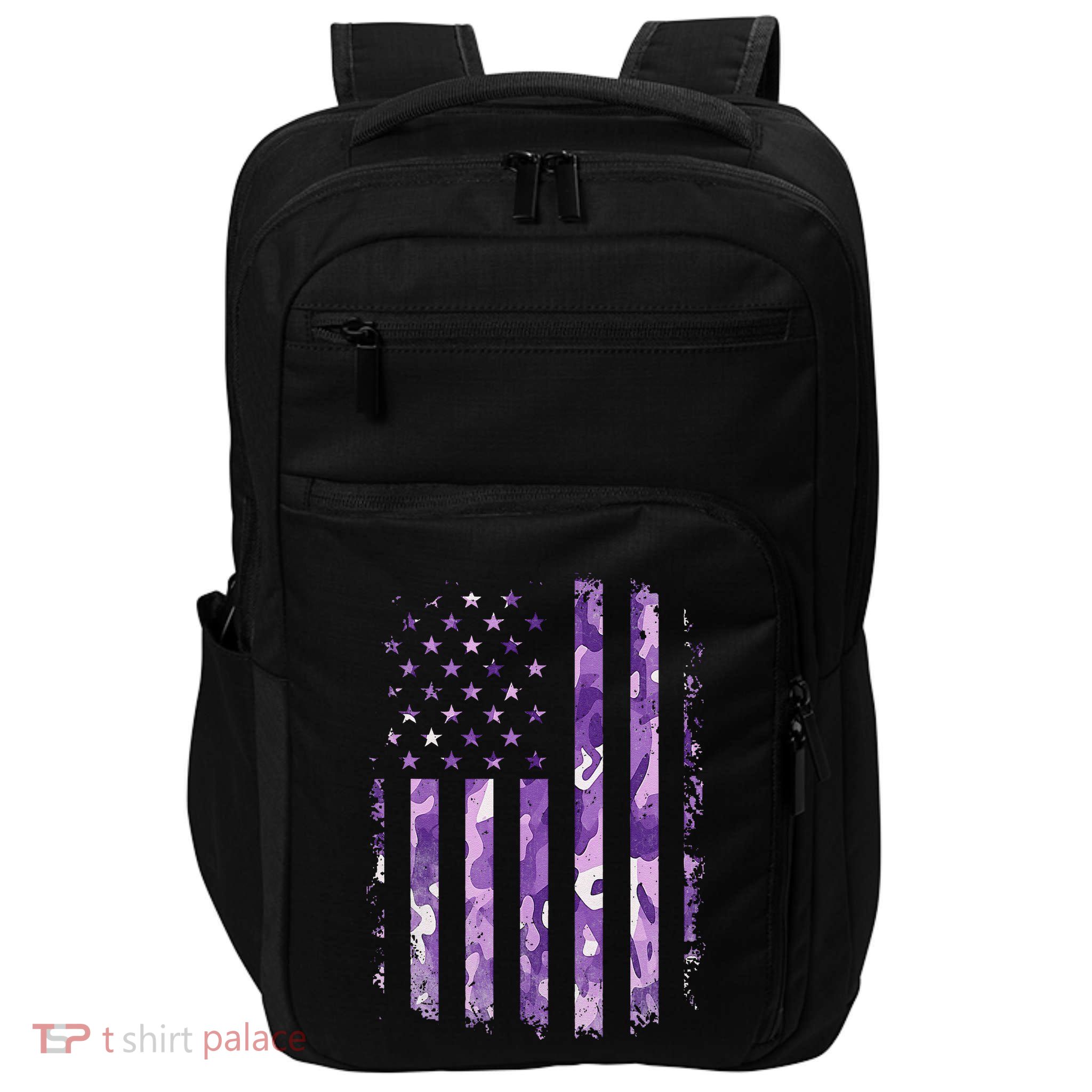 Military Child Month Usa Flag Distressed Military Impact Tech Backpack