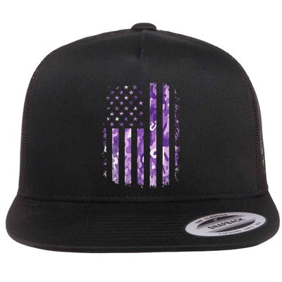 Military Child Month Usa Flag Distressed Military Flatbill Hat