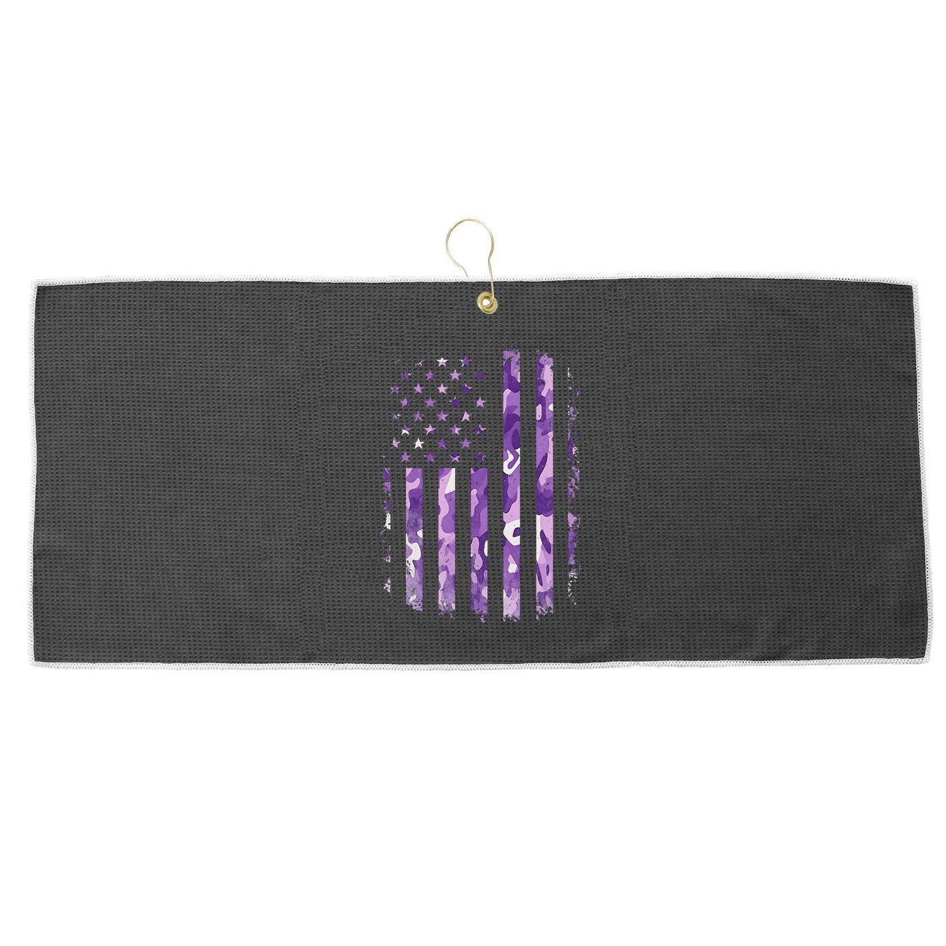 Military Child Month Usa Flag Distressed Military Large Microfiber Waffle Golf Towel