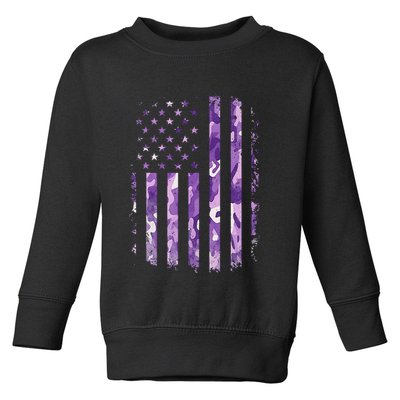 Military Child Month Usa Flag Distressed Military Toddler Sweatshirt