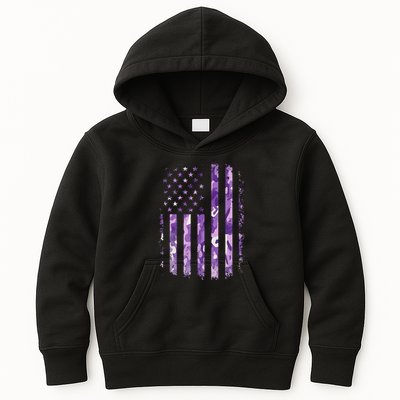 Military Child Month Usa Flag Distressed Military Kids Hoodie