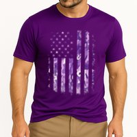 Military Child Month Usa Flag Distressed Military Cooling Performance Crew T-Shirt