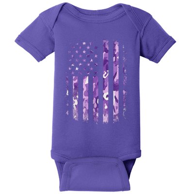 Military Child Month Usa Flag Distressed Military Baby Bodysuit