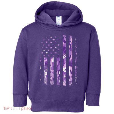 Military Child Month Usa Flag Distressed Military Toddler Hoodie