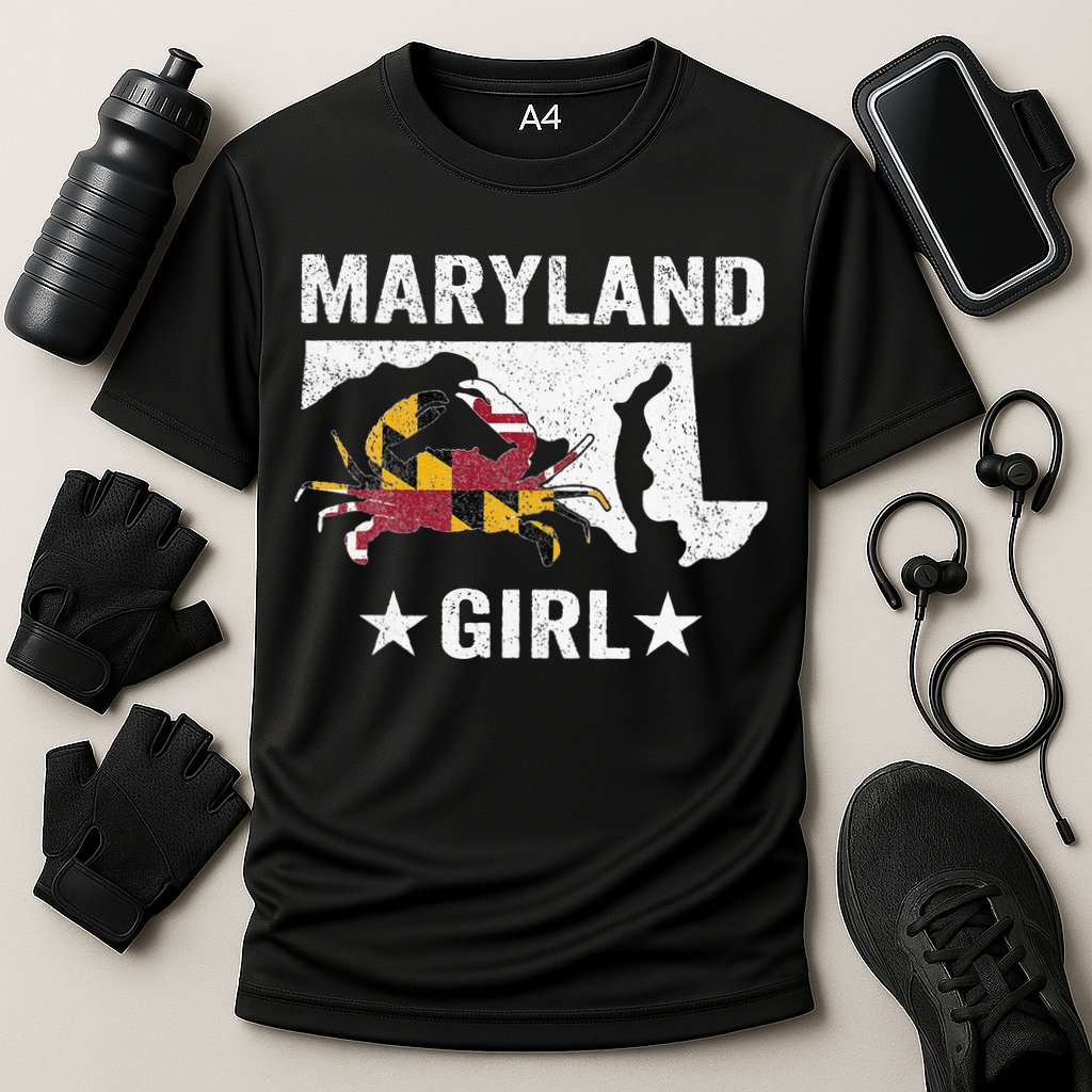 Maryland Crab Maryland Girl Maryland Blue Crab Crabbing Cooling Performance Crew T-Shirt