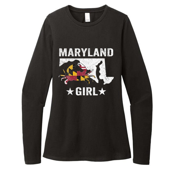 Maryland Crab Maryland Girl Maryland Blue Crab Crabbing Womens CVC Long Sleeve Shirt