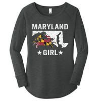 Maryland Crab Maryland Girl Maryland Blue Crab Crabbing Women's Perfect Tri Tunic Long Sleeve Shirt