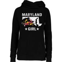 Maryland Crab Maryland Girl Maryland Blue Crab Crabbing Womens Funnel Neck Pullover Hood