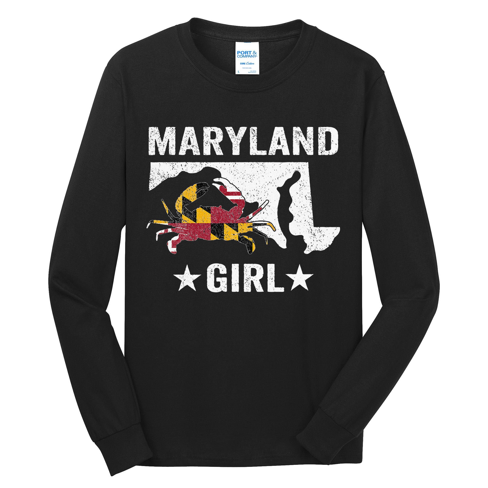 Maryland Crab Maryland Girl Maryland Blue Crab Crabbing Tall Long Sleeve T-Shirt