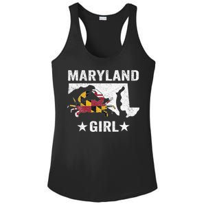 Maryland Crab Maryland Girl Maryland Blue Crab Crabbing Ladies PosiCharge Competitor Racerback Tank