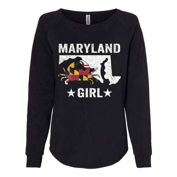 Maryland Crab Maryland Girl Maryland Blue Crab Crabbing Womens California Wash Sweatshirt