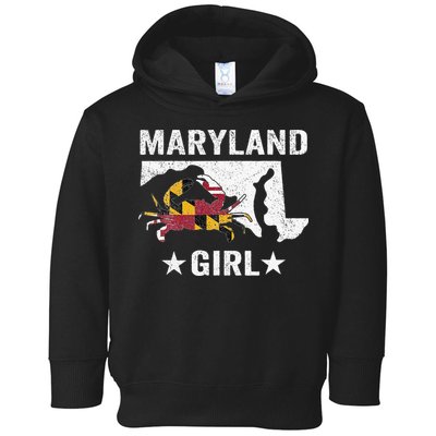 Maryland Crab Maryland Girl Maryland Blue Crab Crabbing Toddler Hoodie