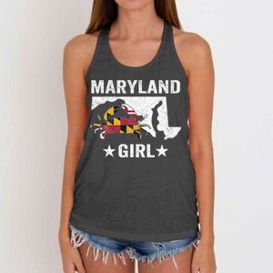 Maryland Crab Maryland Girl Maryland Blue Crab Crabbing Women's Knotted Racerback Tank