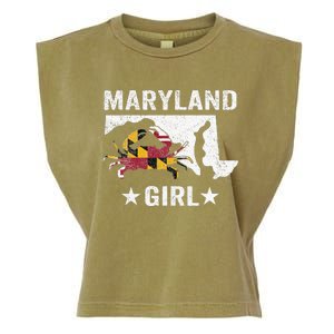 Maryland Crab Maryland Girl Maryland Blue Crab Crabbing Garment-Dyed Women's Muscle Tee