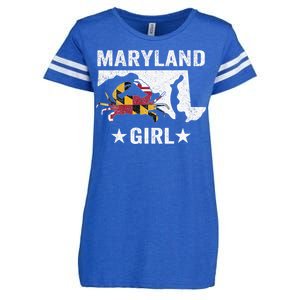 Maryland Crab Maryland Girl Maryland Blue Crab Crabbing Enza Ladies Jersey Football T-Shirt