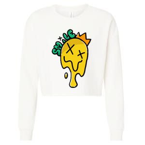 Melting Candle Cropped Pullover Crew