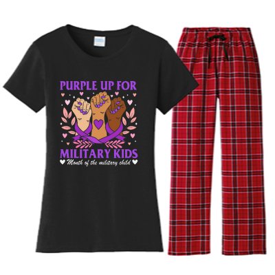 Military Child Month Purple Military Women's Flannel Pajama Set