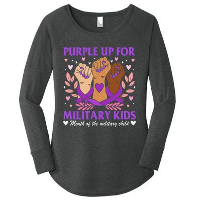 Military Child Month Purple Military Women's Perfect Tri Tunic Long Sleeve Shirt