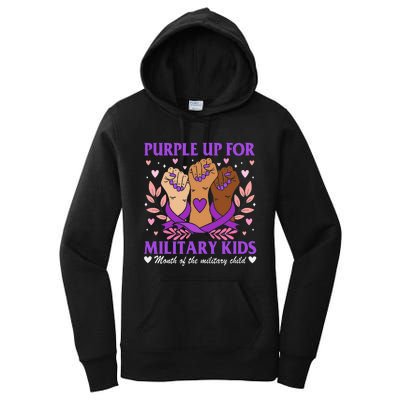 Military Child Month Purple Military Women's Pullover Hoodie