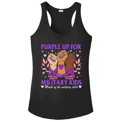 Military Child Month Purple Military Ladies PosiCharge Competitor Racerback Tank