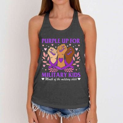 Military Child Month Purple Military Women's Knotted Racerback Tank