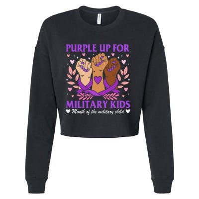 Military Child Month Purple Military Cropped Pullover Crew