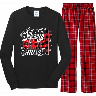 Merry Christ Mas Christian Jesus Christmas PJs Xmas Pajamas Long Sleeve Pajama Set