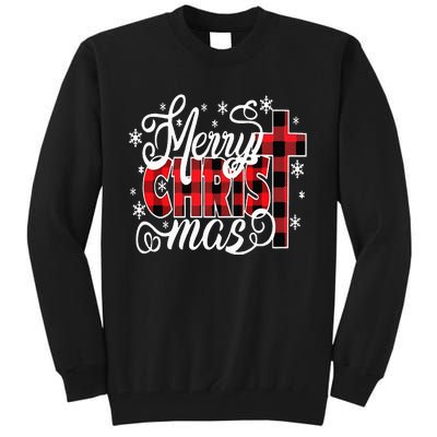 Merry Christ Mas Christian Jesus Christmas PJs Xmas Pajamas Tall Sweatshirt