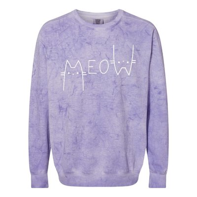 Meow Cat Meow Kitty Funny Cats Mom Colorblast Crewneck Sweatshirt