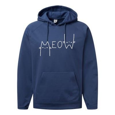 Meow Cat Meow Kitty Funny Cats Mom Performance Fleece Hoodie