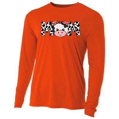 Mother Cow Mom Farming Birthday Gift Funny Family Matching Gift Cooling Performance Long Sleeve Crew