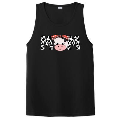 Mother Cow Mom Farming Birthday Gift Funny Family Matching Gift PosiCharge Competitor Tank