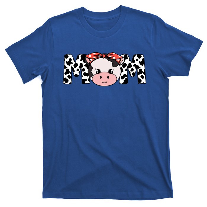 Mother Cow Mom Farming Birthday Gift Funny Family Matching Gift T-Shirt