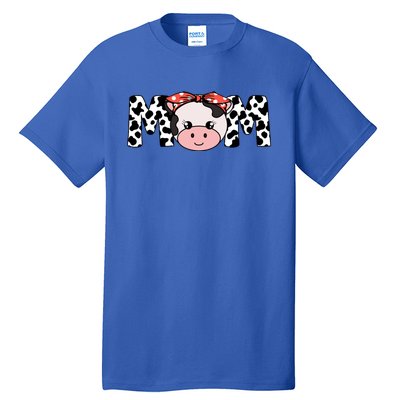 Mother Cow Mom Farming Birthday Gift Funny Family Matching Gift Tall T-Shirt