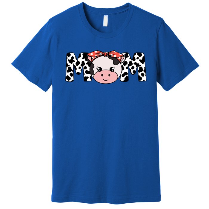 Mother Cow Mom Farming Birthday Gift Funny Family Matching Gift Premium T-Shirt