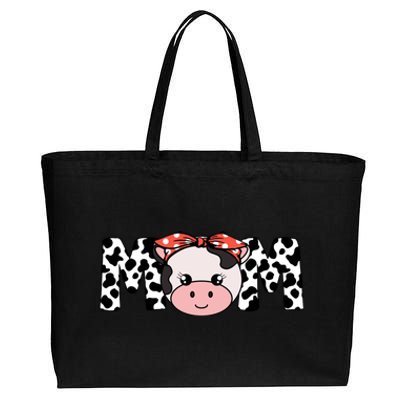 Mother Cow Mom Farming Birthday Gift Funny Family Matching Gift Cotton Canvas Jumbo Tote