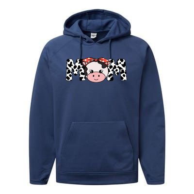 Mother Cow Mom Farming Birthday Gift Funny Family Matching Gift Performance Fleece Hoodie