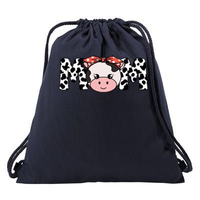 Mother Cow Mom Farming Birthday Gift Funny Family Matching Gift Drawstring Bag