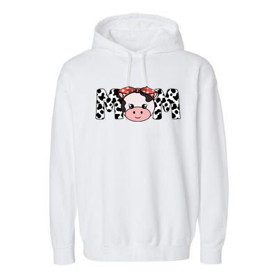 Mother Cow Mom Farming Birthday Gift Funny Family Matching Gift Garment-Dyed Fleece Hoodie