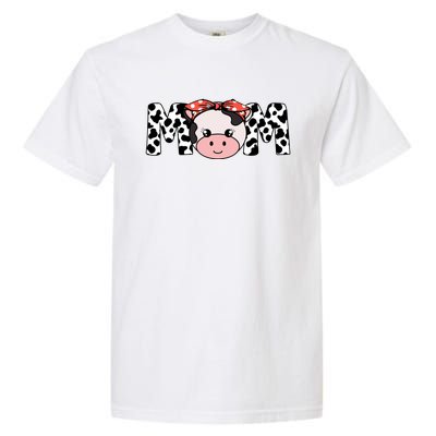 Mother Cow Mom Farming Birthday Gift Funny Family Matching Gift Garment-Dyed Heavyweight T-Shirt