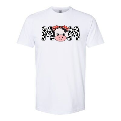 Mother Cow Mom Farming Birthday Gift Funny Family Matching Gift Softstyle CVC T-Shirt